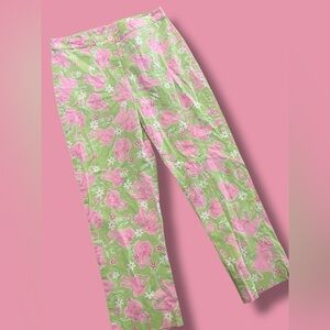 Vtg Lilly Pulitzer Elephant Printed Capri Pants